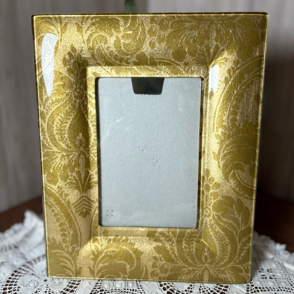 Elegant Gold Foiled Glass Picture Frame 4 X 6